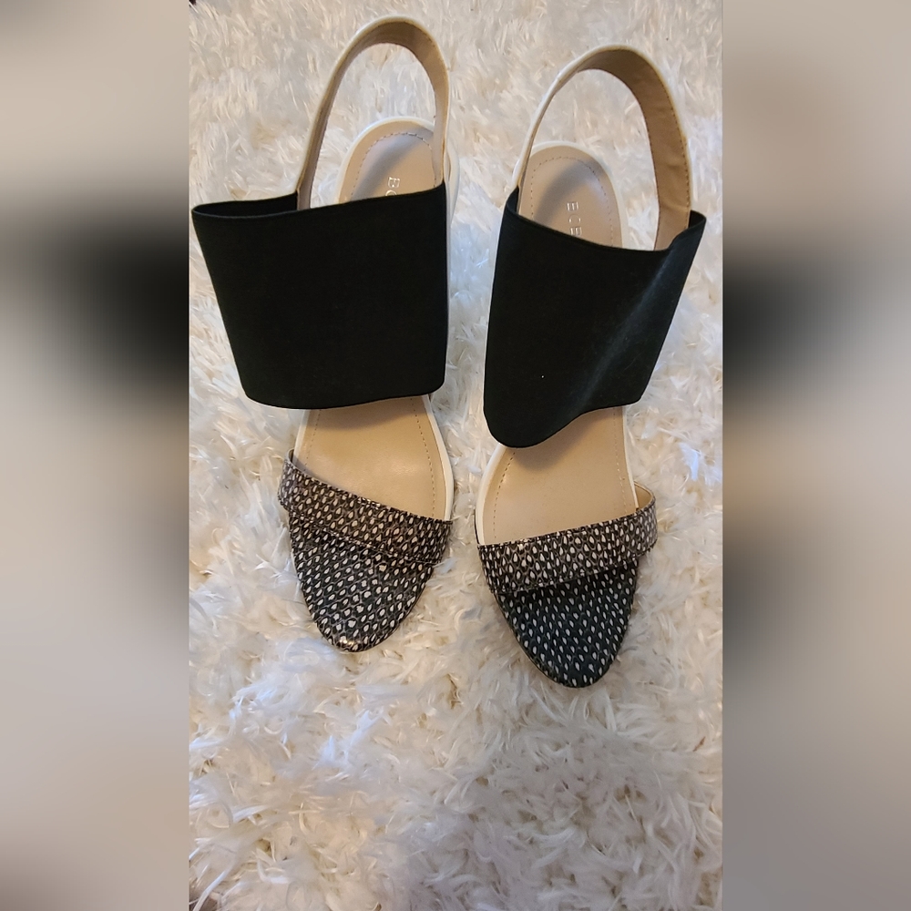 Black and white heels